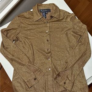 Burberry gold shimmer button down